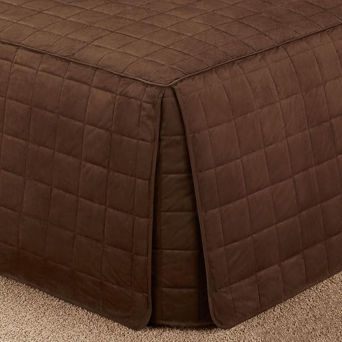 Touch of Class Camden Luxury Bedding | Neutral Chocolate Brown Color | Grande Fitted Bedspread | Faux Suede Box Quilted Design | Designed 3 Piece Set Includes Full Bedspread and 2 Standard Shams