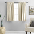 DONREN 54 Inch Length Beige Curtains for Kitchen - Room Darkening Small Window Treatment Curtain Drapes,Set of 2 Panels