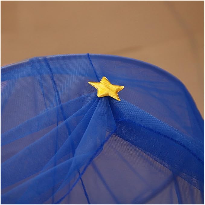 Mosquito Net Canopy Bed Curtains Dome Princess Stars Bed Tent for Girls Boys Kids Single Twin Full Queen Size Bed, Room Decor(Blue)