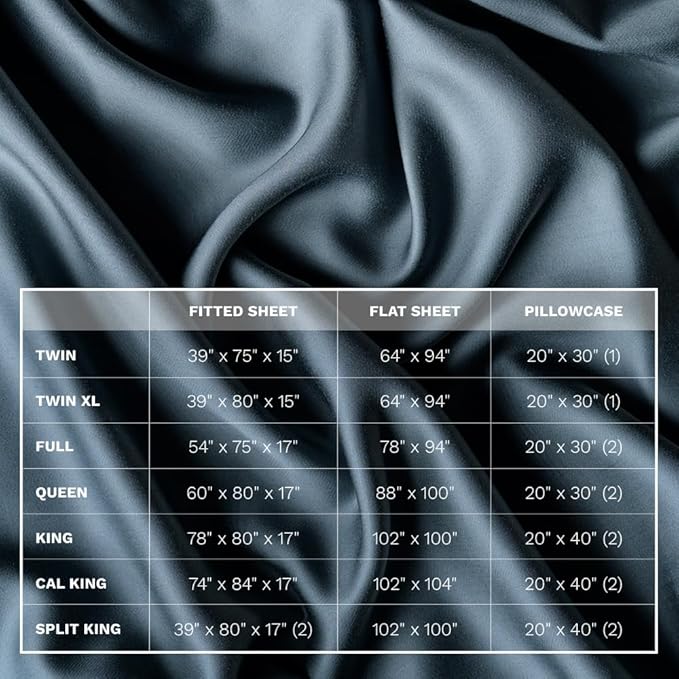 LUXOME Luxury Sheet Set | 100% Viscose from Bamboo | King Size - Ocean | Deep Pockets | 4-Piece Set (Fitted, Flat, 2 Pillowcases)