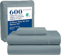 LANE LINEN 600 Thread Count 100% Cotton Sheets Twin XL Size - Machine wash Fully Elasticized Twin XL Size Sheets Set, Soft & Comfy Sateen Weave Bedding Sheets & Pillowcases Sets - French Blue