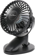 Portable Clip Fan Battery Operated,3 Speeds USB Rechargeable Mini Table Fan with Strong Airflow,360°Rotation Ultra Quiet Personal Desk Fan for Home Office Bedroom Dorm Stroller Camping(Black)
