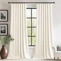 StangH Ivory White Velvet Curtains 90 inches for Living Room Super Soft Light Dimming Window Drapes for Nursery Kids, Privacy Protect Doorway Dividers, W62 x L90, 2 Panels