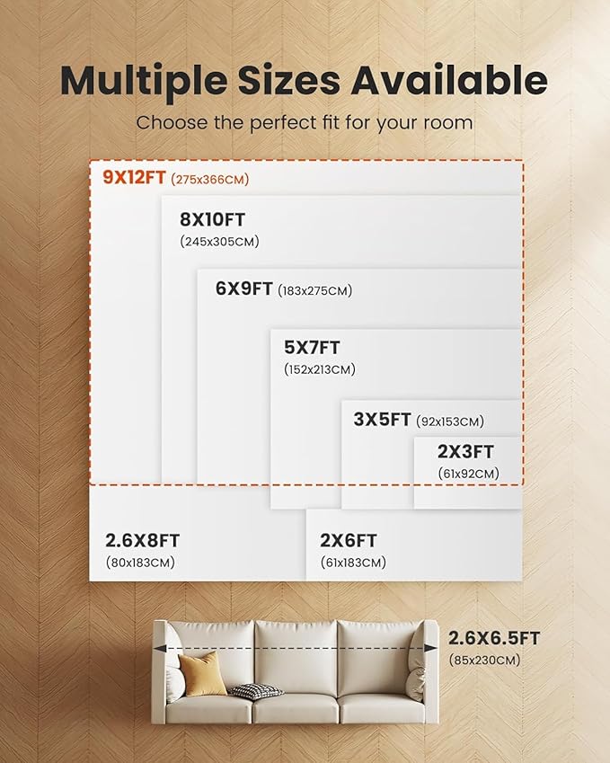 AMADA HOMEFURNISHING 9x12 Area Rugs for Living Room, Modern Large Area Rugs with Non-Slip Backing & Low Pile, Neutral Soft Washable Rug for Nursery, Bedroom, Dinning Room, Playroom, Beige