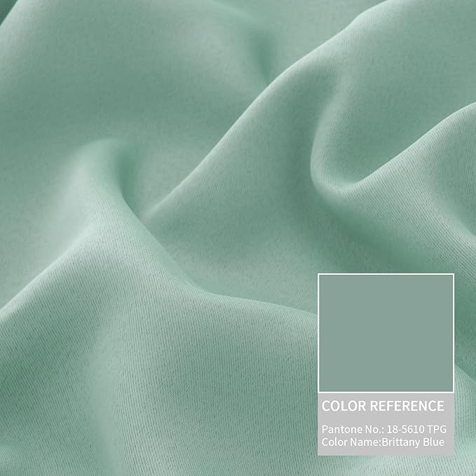 BGment Frosty Green Blackout Curtains 95 Inches Long 2 Panels Set for Living Room, Thermal Insulated 100% Light Blocking Curtains & Drapes, Grommet Soundproof Curtains for Bedroom Window, Each 52 Wide