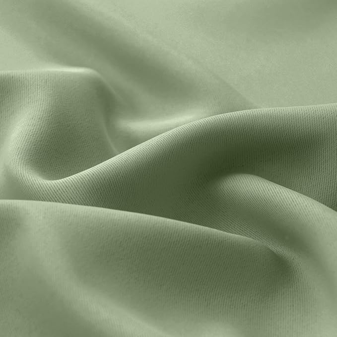 BGment Short 100% Blackout Curtains for Bedroom, Thermal Insulated Energy Efficiency Noise Reducing Grommet Curtains 45 Inch Length with Liner for Small Window 2 Panels Each 52 Inch Wide, Grass Green