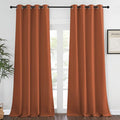NICETOWN Blackout Curtains 120 inch Length for Sliding Glass Door, Grommet Thermal Insulated Room Darkening Sound Reducing Drapes for Room Divider, 1 Panel, W52 x L120, Burnt Orange