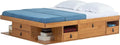 memomad Bali Storage Platform Bed with Drawers (Full Size, Oak Brown Wood)