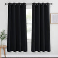 NICETOWN Blackout Curtain Panel 72 inches - Light Reducing Thermal Insulated Solid Grommet Blackout Curtain/Panel/Drape for Living Room (Sold as 1 Panel, 52 inches Wide, Black)