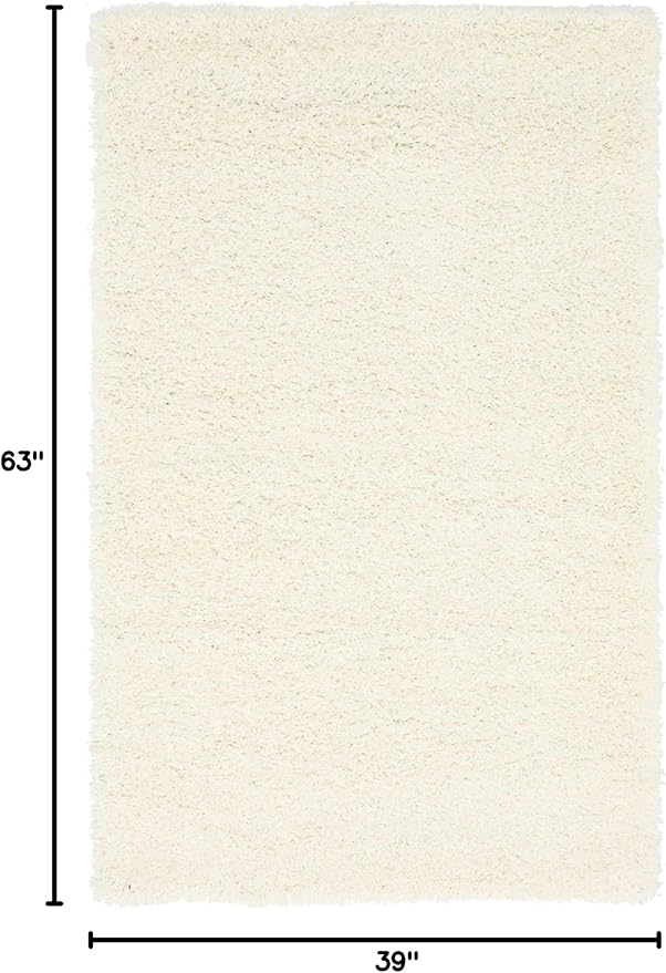 Unique Loom Solid Shag Collection Area Rug (3' 3" x 5' 3" Rectangle, Snow White)
