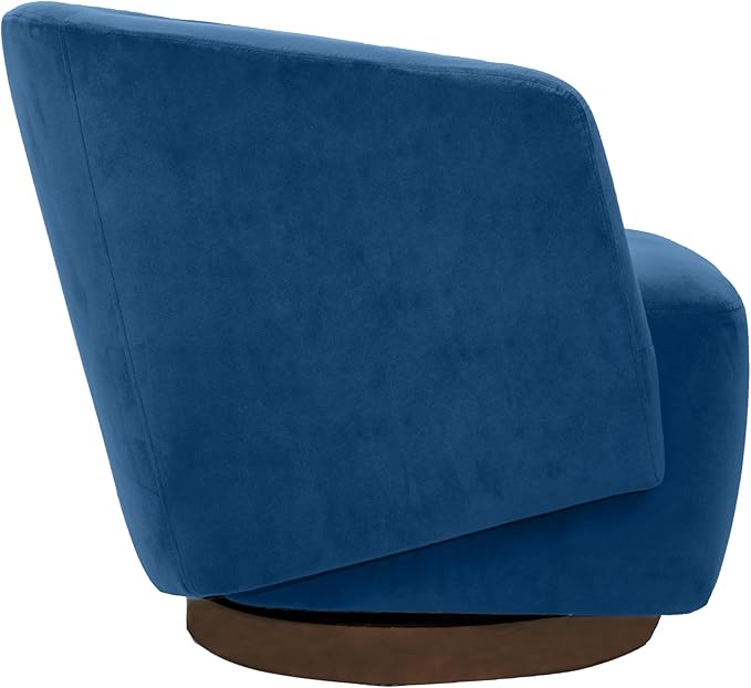 MINCETA Accent Chair,Modern Swivel Chairs for Living Room Reading and Bedroom with Wood Base,Velvet in Navy
