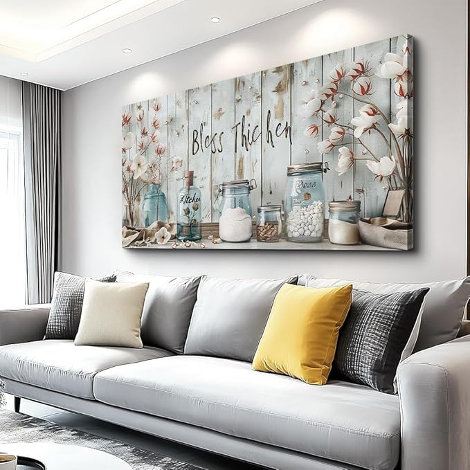 ERQINHUA Large Wall Decor Canvas Painting Wall Art For Living Room Dining Room Decoration Kitchen And Dining Room Painting Artwork Print Picture For Office Bedroom Modern Home Decor 24x48 Inches