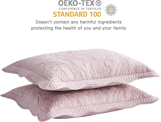 CHIXIN Microfiber Standard Pillow Shams Set of 2 - Quilted Decorative Pillow Covers - Dark Grey - Size (20" x 26")