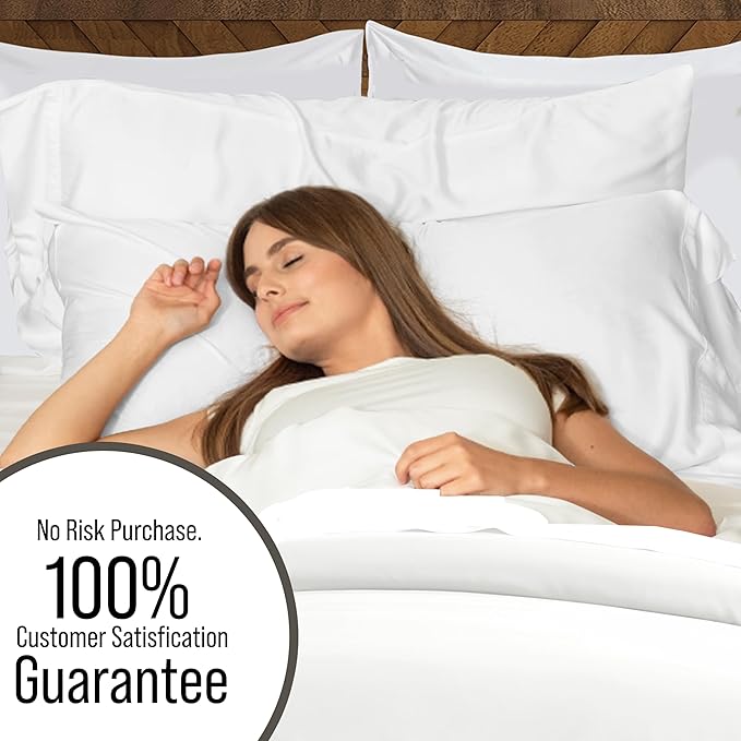 Bella Coterie Luxury Bamboo Viscose Queen Size Duvet Cover Set | 100% Organically Grown | Corner Ties | Ultra Soft | Cooling | Two Pillow Shams | 90 x 94 | No Insert [White]
