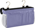 Purple Bedside Caddy Storage Bag Bedside Organizer for College Dorm Top Bunk Bed Hanging Storage Organizer 6 Pockets with Hooks for Book Glasses Phone Holder