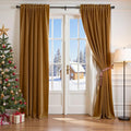 Lazzzy Velvet Blackout Curtains Thermal Insulated Room Window Drapes Super Soft Luxury Curtains for Living Room Bedroom Rod Pocket 2 Panels, Gold Brown, 42" W x 108" L