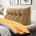WOWMAX 100% Cotton Corduroy Headboard Pillow – Full Size Back Support Reading Wedge for Bed & Daybed, Plush Handmade Bolster Cushion with Removable Cover, Cozy Bed Rest Pillow, Taupe