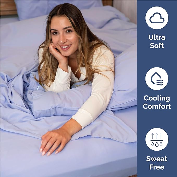 Split King 7 Piece Sheet Set - Cooling & Breathable - Hotel Luxury Bedding, Includes Fitted Sheets for Women, Men, Kids & Teens - 1 Flat, 2 Fitted Sheets, 4 Pillowcases with Deep Pockets - Lavender