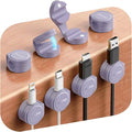 8-Pack Silicone Cord Organizer Magnetic Cable Clips, Adhesive Cable Management Under Desk Wire Hider, FLYLEAD Desktop Cable Organizer for Phone, Office Workspaces Desk Organization Home Accessories