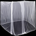 4 Corners Mosquito Net for Mosquiteros para Camas Bed Canopies Netting Bed Drapes Rectangular Mosquito Mesh for Camping Home Outdoor Travel(White,L87 X W79 X H79 Inch,1 Opening)