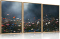 LHIUEM Large Nature Moody Floral Framed Canvas Wall Art,Abstract Dark Wall Decor,Wildflower Botanical Landscape Wall Painting,Picture Artwork for Living Room,Bedroom,Dining Room,Office -16"x24"x3