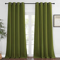NICETOWN Blackout Room Darkening Window Curtain - Thermal Insulated Solid Grommet Blackout Patio Door Curtain/Drape for Living Room (Olive Green, 1 Panel, 52 by 95-inch)