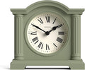 JONES CLOCKS® Kensington Mantel Clock | Classic Arch top Clock | Sage Green | Stylish & Contemporary | Ideal for Desk, Mantelpiece, Bookshelf or Bedside