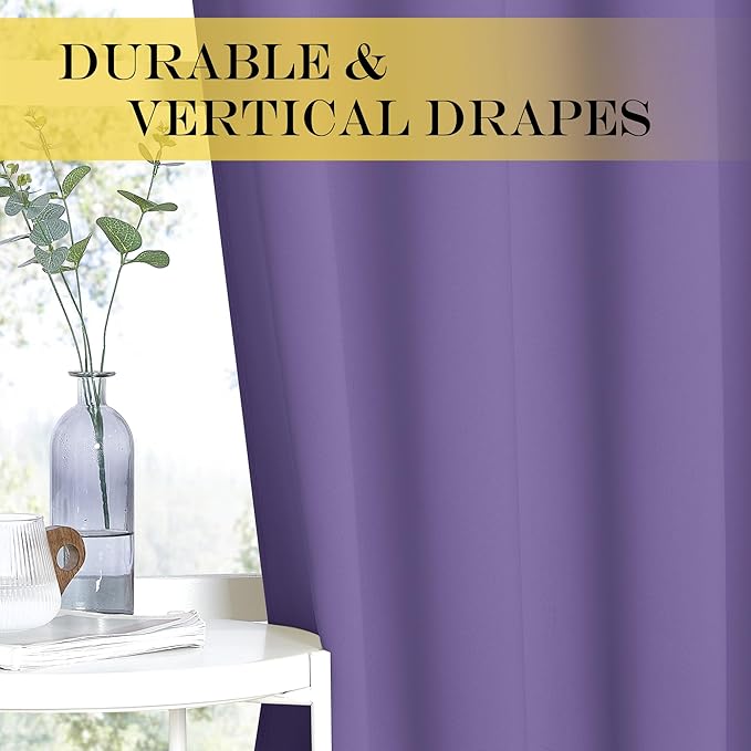 NICETOWN Room Darkening Curtain for Living Room - Energy Saving Thermal Insulated Grommet Room Darkening Curtain/Drape for Bedroom (1 Panel, 46 by 72, Lilac Purple)