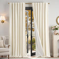 Lazzzy Blackout Velvet Curtains for Living Room Bedroom 96 Inch Long Insulated Lined Drapes Rod Pocket Modern Window Treatments 2 Panels Set Vanilla White