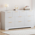 GarveeHome Fluted Dresser for Bedroom with 10 Drawers, 59" Wide Modern Chest of Drawers with Wood Frame, Dresser TV Stand Wooden Closet Clothes Storage Organizer for Living Room, Hallway