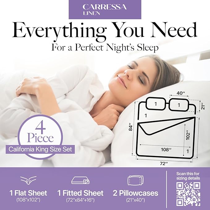 Carressa Linen California King Egyptian Cotton Sheet Sets - 600 Thread Count Cal King Cotton Sheet Set (4 PC, Seafoam Green), Extra Soft, Cooling, 16" Deep Pocket Sateen Weave Luxury Hotel Bed Sheets