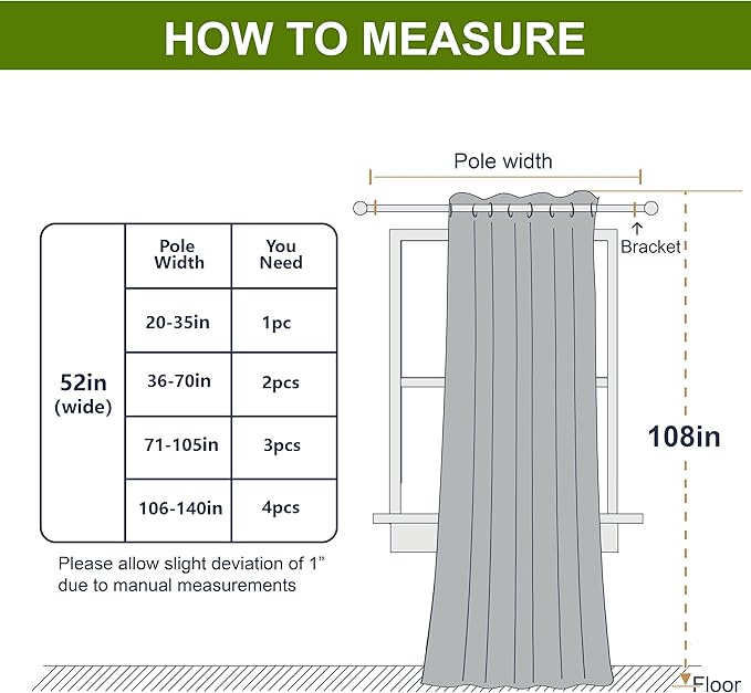NICETOWN Room Darkening Long Curtain - (52 inches W x 108 inches, Greyish White, 1-Pack) Home Fashion Ring Top Thermal Insulated Window Treatment Drape for Nursery