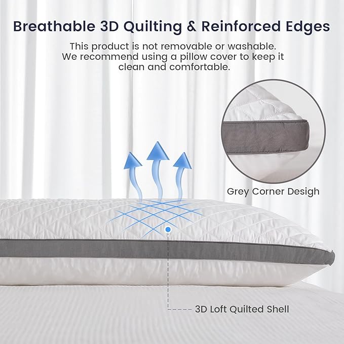Shredded Memory Foam Full Body Pillow, Long Hugging Bed Pillows for Adults, Breathable Extra-Firm Large Pillow for Side Sleep, Big Support Body Pillow for Sleeping (20 x 54 Inches)