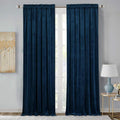 StangH Navy Blue Velvet Curtains - Elegant Blackout Drapes for Living Room, Heavy Soft Curtains with Light Blocking, Rich Blue Home Decor, W52 x L100, 2 Panels