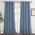 NICETOWN Extra Long Room Darkening Drape - (W52 x L108, Stone Blue, Sold as 1 Panel) Window Treatment Light Blocking Privacy Curtain Panel for Living Room