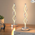 NUÜR Silver Lamps for Bedrooms Set of 2, Small Table Lamp, 3 Colour Temperature, 15.8 Inch Height, Bedsides Lamps for Living Room