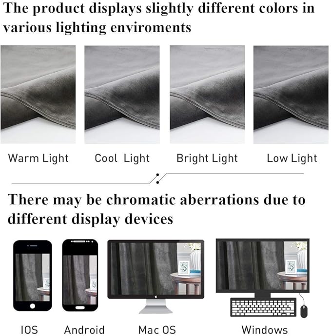 StangH Grey Velvet Curtains 84 inches Long - Soft Thick Velvet Blackout Window Drapes Thermal Insulated Window Treatment for Bedroom/Living Room/Dorm, W52 x L84 Per Panel, Set of 2
