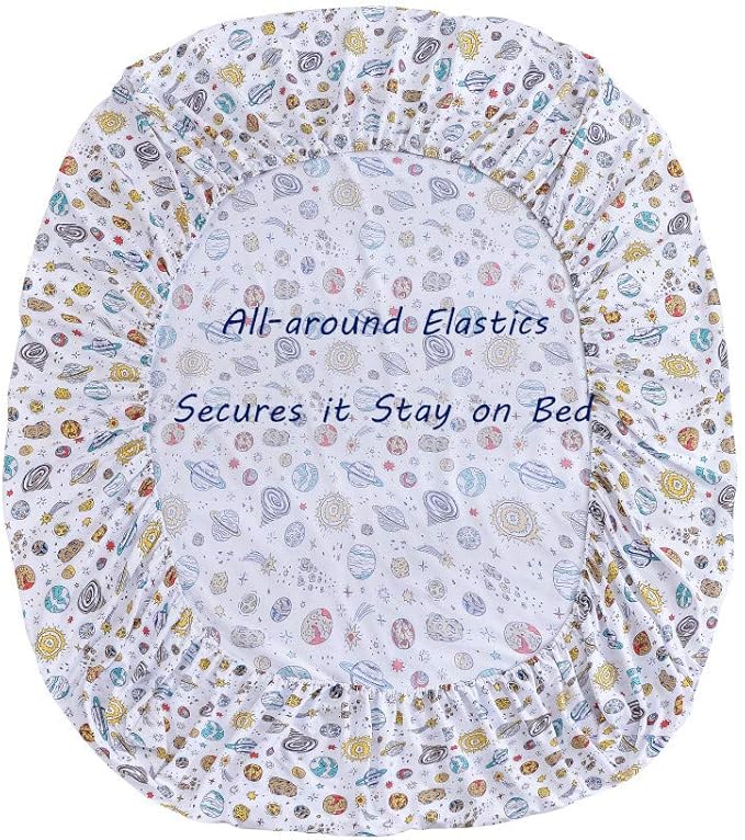 JSD Universe Planets Kids Sheet Set Twin Size, 3 Piece Space Theme Microfiber Sheets Deep Pocket