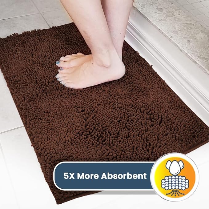 Muddy Mat® Shown on TV – Super Absorbent Microfiber Dog Door Mat for Muddy Paws, Non-Slip Washable Pet Rug, Quick Dry Chenille Entryway Carpet, Machine Washable Indoor Outdoor mat, Brown 28"x18"