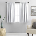 DONREN Greyish White Room Darkening Rod Pocket Curtain Panels - Window Treatment Thermal Insulated Curtains for Bedroom Off White(42 W by 45 L Inch,2 Panels)