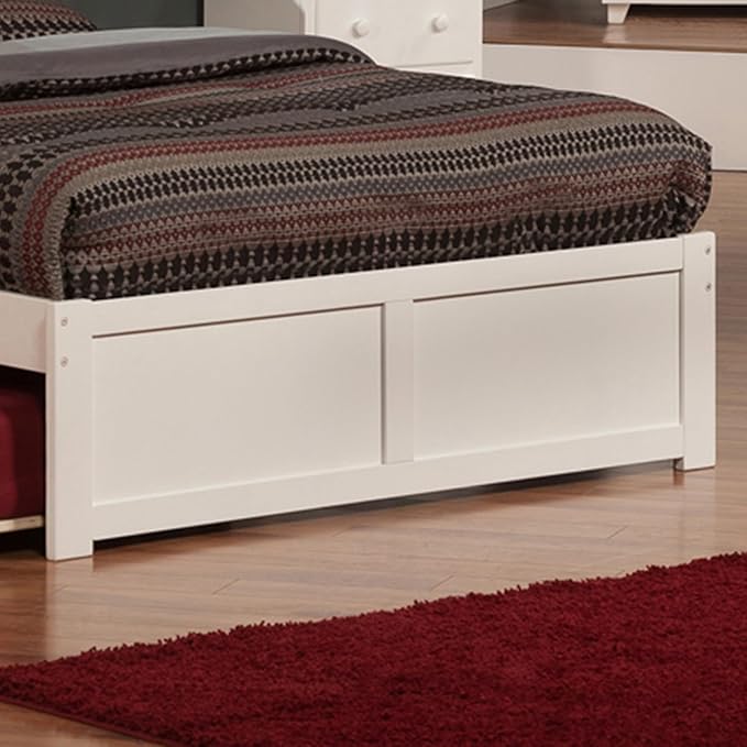 AFI Concord King Size Platform Bed with Footboard & Twin XL Trundle in White