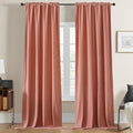Joydeco Pink Velvet Curtains 120 inch Length 2 Panels, Luxury Blackout Rod Pocket Thermal Insulated Window Curtains, Super Soft Room Darkening Drapes for Living Dining Room Bedroom,W52 x L120 inches
