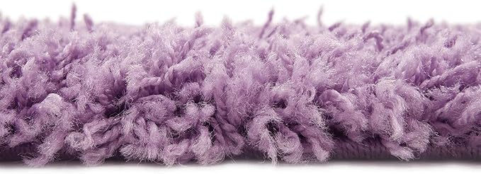 Unique Loom Solid Shag Collection Area Rug (8' Square, Lilac)