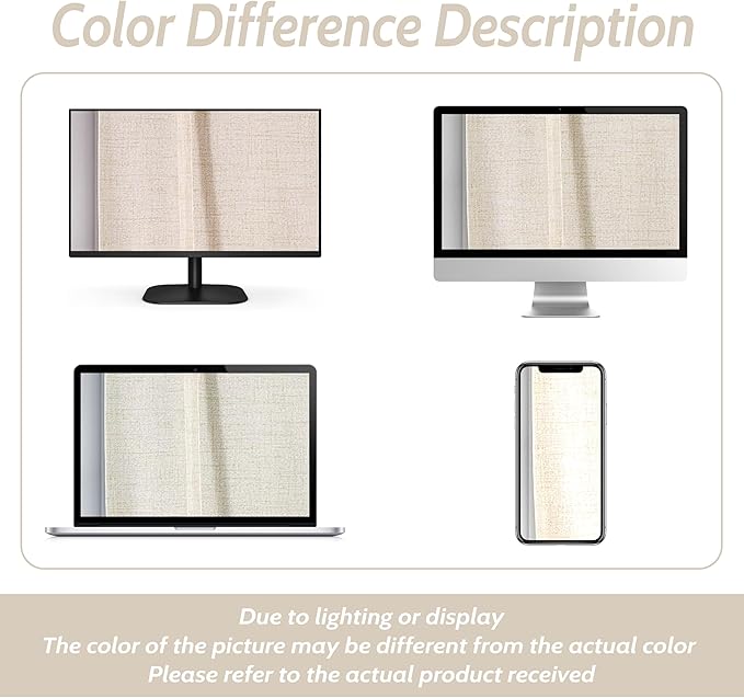 DriftAway Double Layer Linen Blackout Tie Up Curtains Thermal Insulated Fully Lined Balloon Roman Shade Bathroom Window Adjustable Rod Pocket for Small Window 31 Inch by 47 Inch Beige