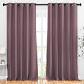 NICETOWN Room Darkening Curtains Extra Long 110 Inches, Grommet Thermal Insulated Weighted Window Treatments for Living Room/Farmhouse, W66 x L110, Dry Rose, 2 Panels