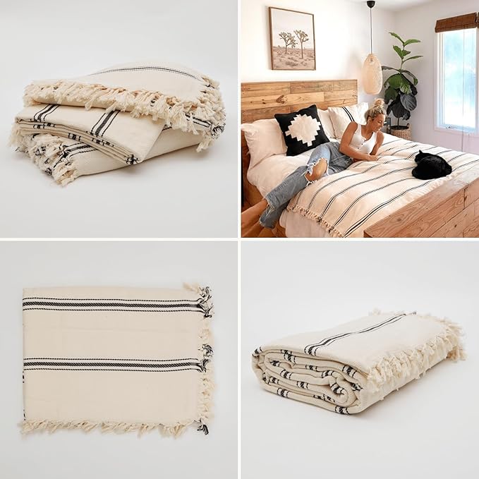 The Loomia 100% Cotton Luxury Woven Turkish King Size Blanket