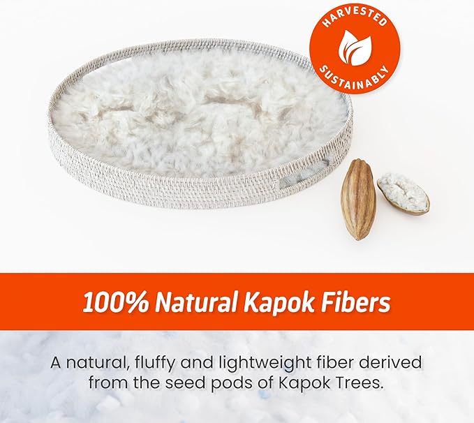 Layla Sleep, Adjustable Fill Kapok Pillow, Luxurious Cooling Pillow, King (Single), Supportive for Head and Neck, Fully Adjustable, Natural Material That is Light and Airy. Sleep Better-Kapok Pillows