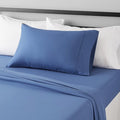 Amazon Basics Lightweight Ultra-Soft Breathable Easy Care Microfiber 3-Piece Bed Sheet Set with 14-Inch Deep Pockets, Twin XL, Dutch Blue, Solid
