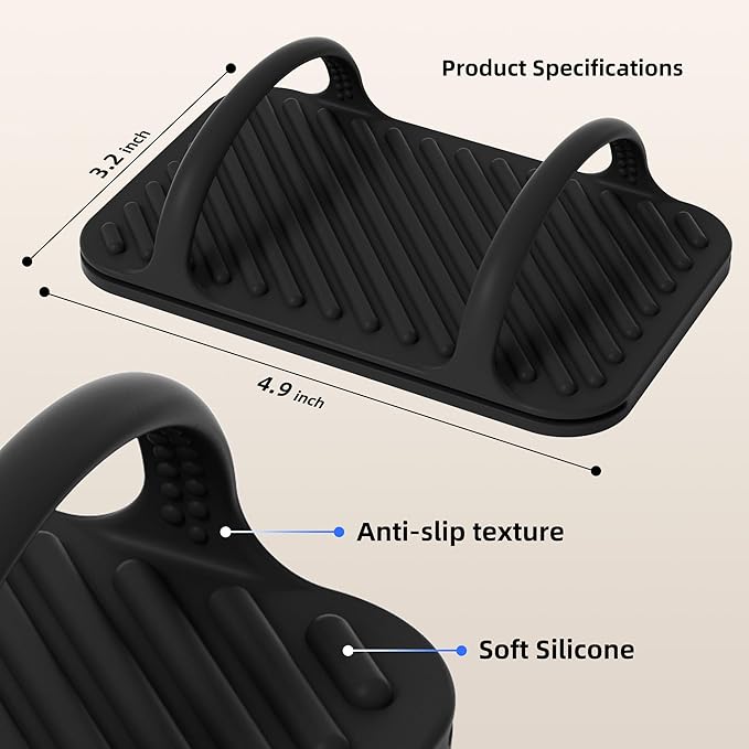 ELETIUO Universal Silicone Laptop Charger Holder,Under Desk Power Brick Mount Organizer for Charging Brick & Cables,Flexible Non-Slip Power Bricks Mount,Secure Supply Holder for Laptop Charger,Black