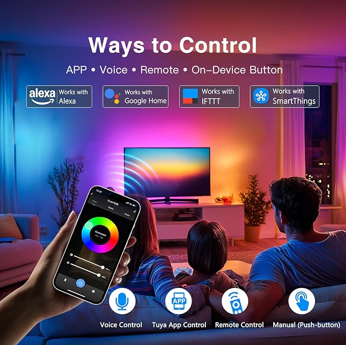 VST RGB Under Cabinet Lighting with Adjustable White Light, 12V Ultra-Thin LED Light Bar, APP & Voice (Alexa/Google), Remote & Button Control, Linkable Strip Lights for Cabinets, Closets, Shelves